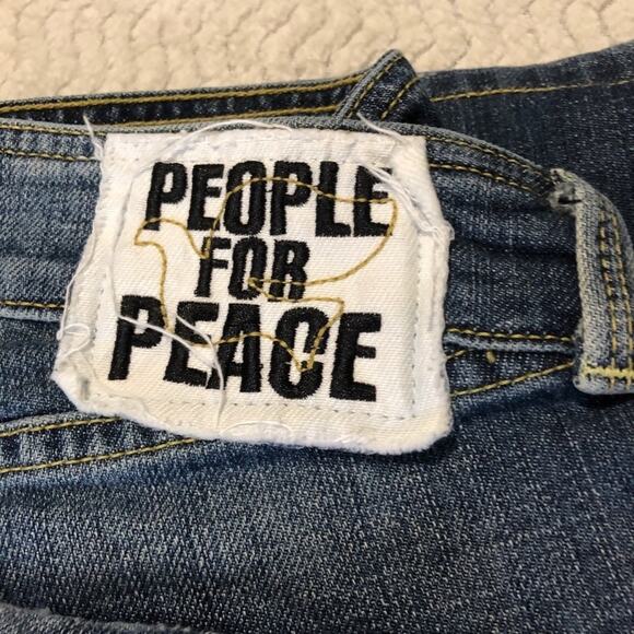 PEOPLE FOR PEACE Flare Leg Denim Jeans Womens Size 28 High Rise Blue Denim - Picture 10 of 10